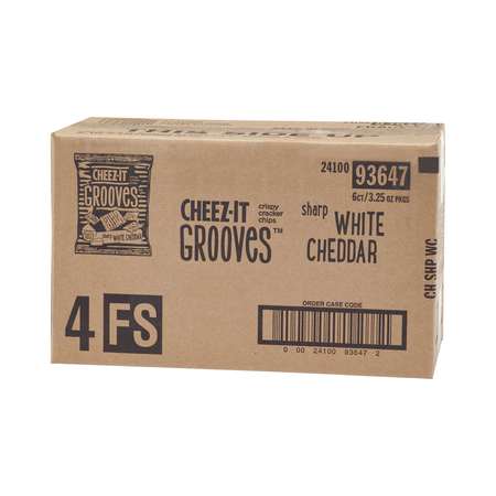 CHEEZ-IT Cheez-It Grooves Sharp White Cheddar Crackers 3.25 oz. Bag, PK6 2410093647